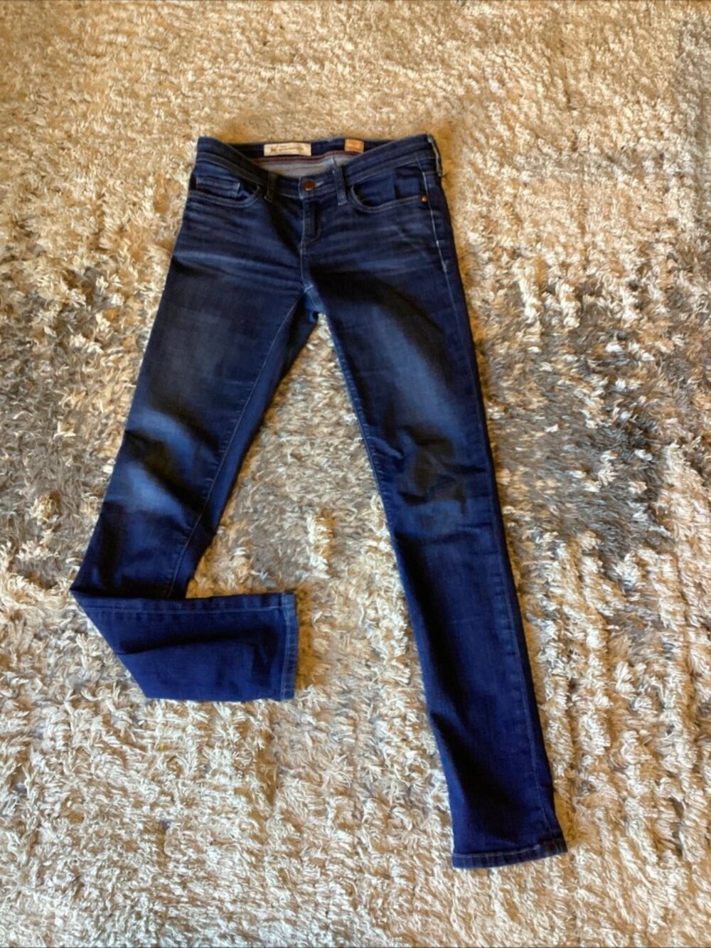 Pilcro And The Letterpress Low Rise Dark Blue Jeans Serif Skinny Women’s 26